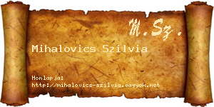 Mihalovics Szilvia névjegykártya